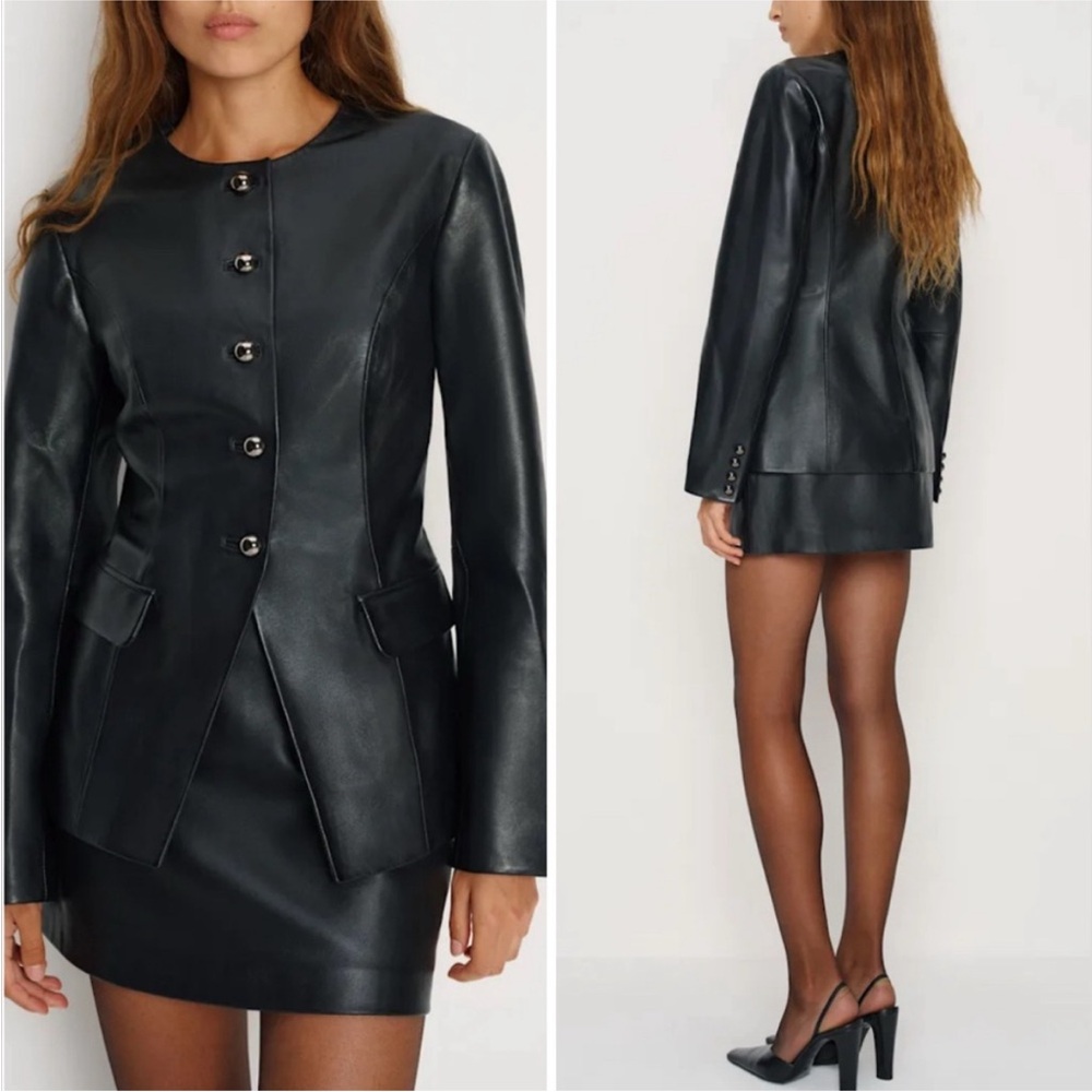 Reformation Veda Ayla Leather Blazer